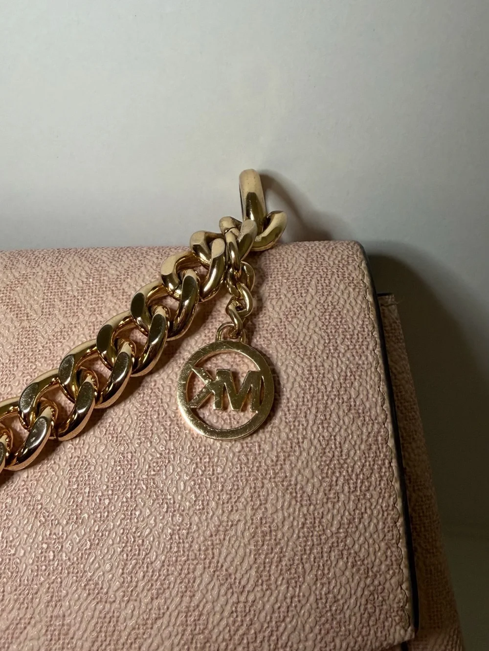 Michael Kors Pale Blush Shoulder Bag with Gold Chain